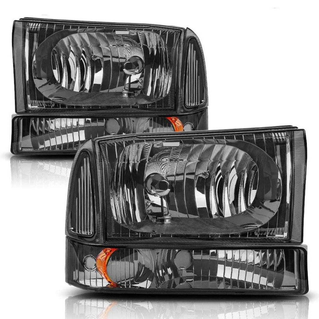 YITAMOTOR® 00-04 Ford Excursion/99-04 F250 F350 F450 F550 Super Duty Headlight Assembly Black Housing - YITAMotor