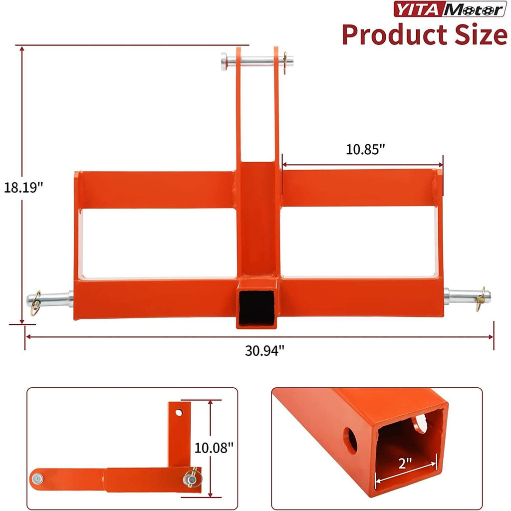 Orange 3 Point Hitch Receiver for Category 1