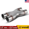 Welded X-Pipe Exhaust Tip 2.5'' Dual Inlet/2.5''inch Dual Outlet Stainless Steel - YITAMotor