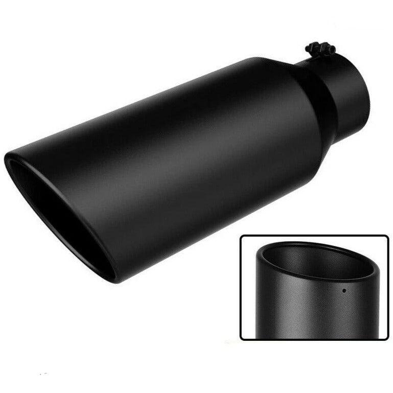 4 Inch Inlet Universal Stainless Steel Black Diesel Exhaust Tailpipe Tip for Truck Cars Bolt On Design - YITAMotor