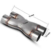 Welded X-Pipe Exhaust Tip 2.5'' Dual Inlet/2.5''inch Dual Outlet Stainless Steel - YITAMotor