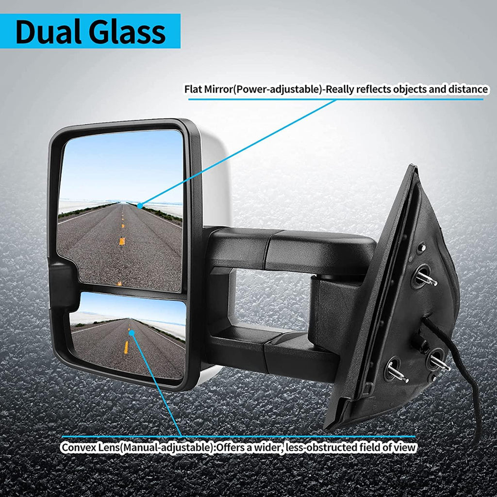 2007-2013 Silverado Sierra towing mirrors  dual glass